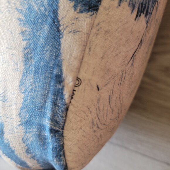 Cheshire Cat Plush Pillow Blue & Cream Striped Design With Curved Tail 18" Long - Picture 6 of 10